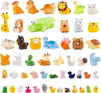52pc Mini Resin Animal Figurines Set for Fairy Garden & Desktop Decor - Vibrant Eco-Friendly Collectibles for Moms & Nature Lovers