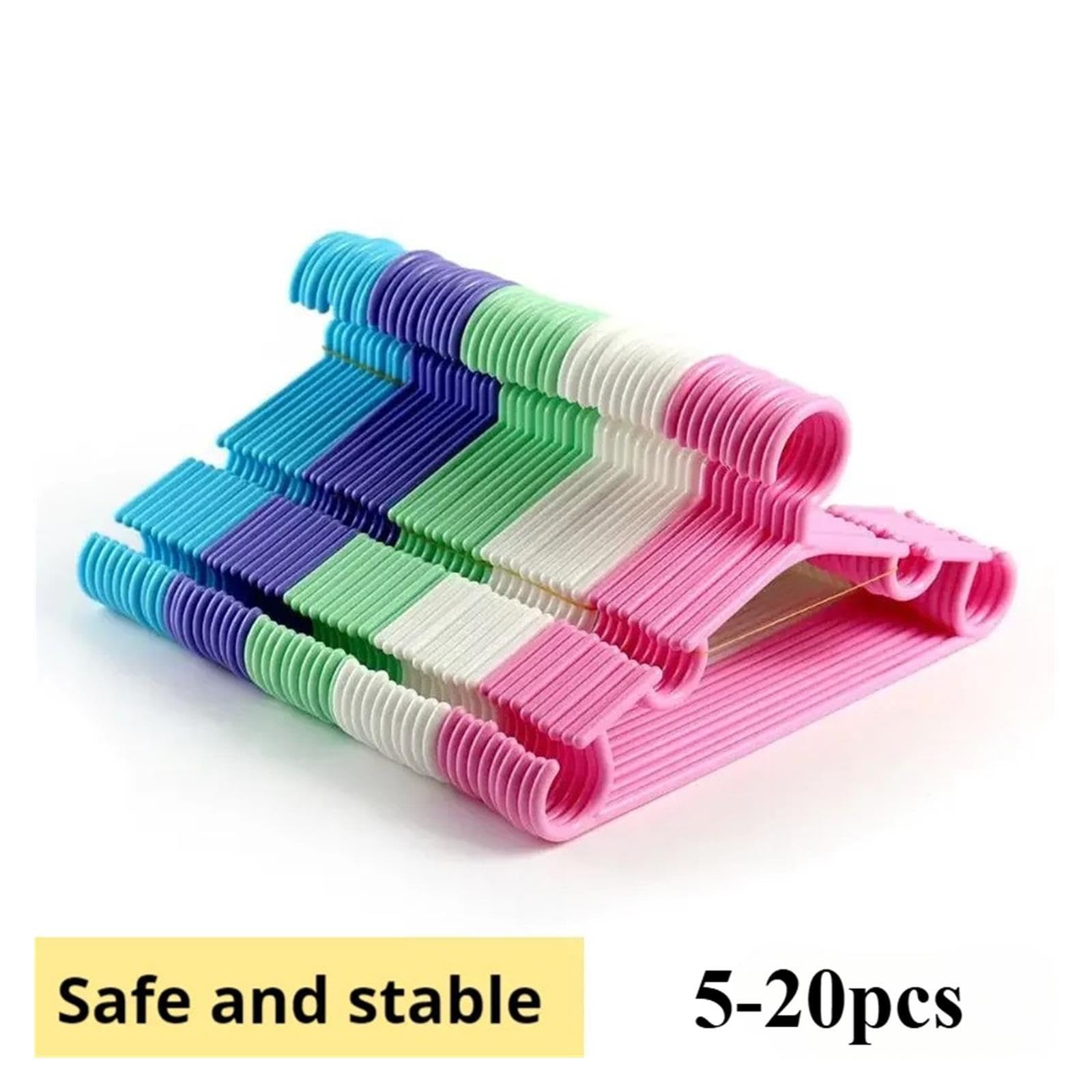 5-20 szt. Wieszaków na plastikowe cukierki Kolorowy wieszak na ubrania Bezpieczny i trwały Może być używany jako maluch(Pink,20pcs)