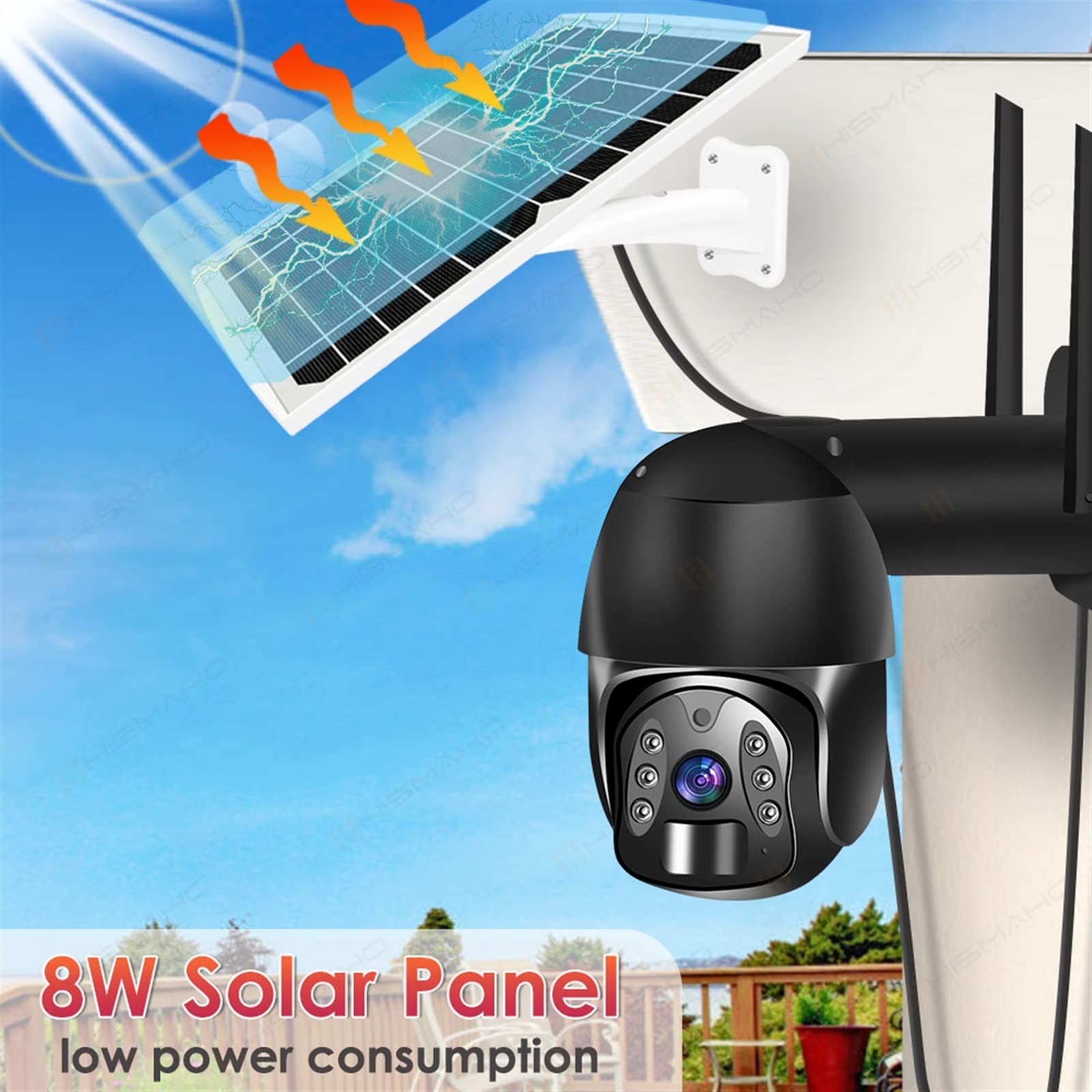 Telecamera Wifi Esterno, Tuya IP Camera 4G SIM Card Videosorveglianza CCTV Telecamera di sicurezza 1080P Batteria esterna solare senza fili PTZ Casa intelligente ,Sicurezza, Antifurto(4G Camera 64G)