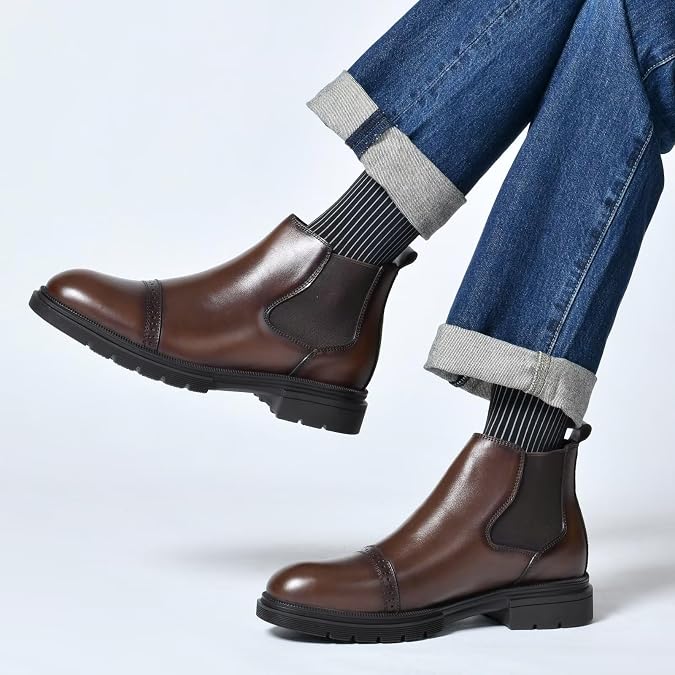 Arkbird Men's Dress Boots Genuine Leather Ankle Boot for Men Classic Casual Oxford Style Footwear