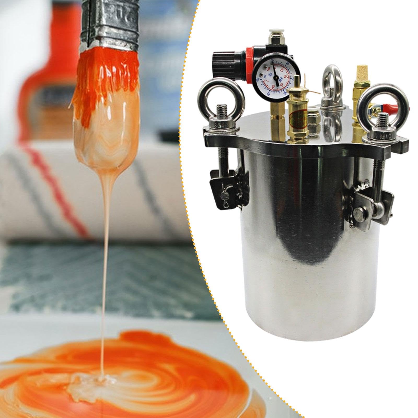 Milageto Glue Dispenser Pressure Tank, Stainless Steel, Easy to Clean, Glue Dispensing Machine Storage Barrel for Liquids, Glues, 0.5L