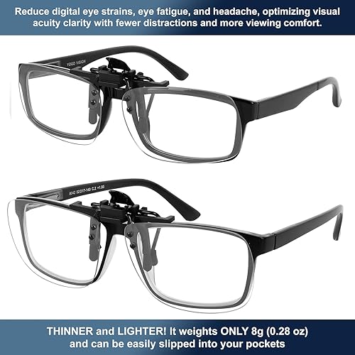 Miniatura 3 de Yogo Vision Gafas de computadora con clip de luz azul, gafas de videojuegos, fácil ajuste, protección ocular digital para la fatiga ocular (paquete