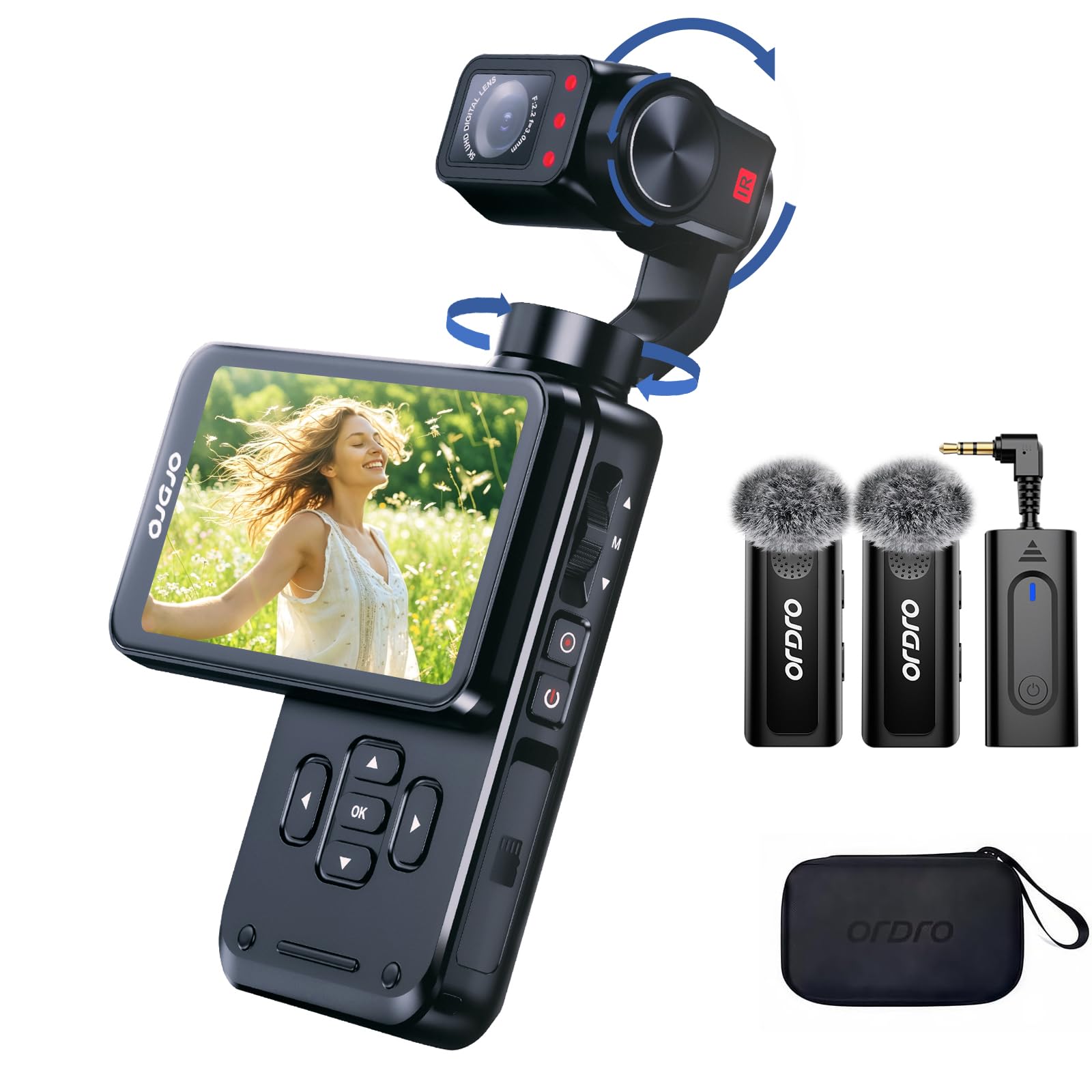 ORDRO M5 Pocket Camera 4K 60FPS 3-Axis Stabilisation Video Camera Camcorder | Face Tracki…