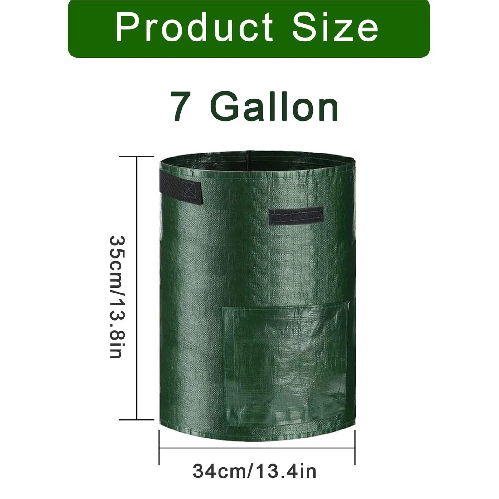 3 Sacs de Culture légumes 1/5/7/10 gallons, Pots Plantes en matériau PE for Pommes Terre, Carottes, conteneurs Jardinage Robustes avec poignées pour Plantes(10 Gallon-35x50cm)