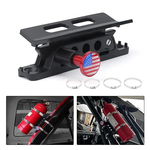 Miniatura 4 de Soporte universal para extintor de incendios, barra enrollable ajustable de liberación rápida para Jeep Wrangler, camión, camioneta, SUV, RV, casa