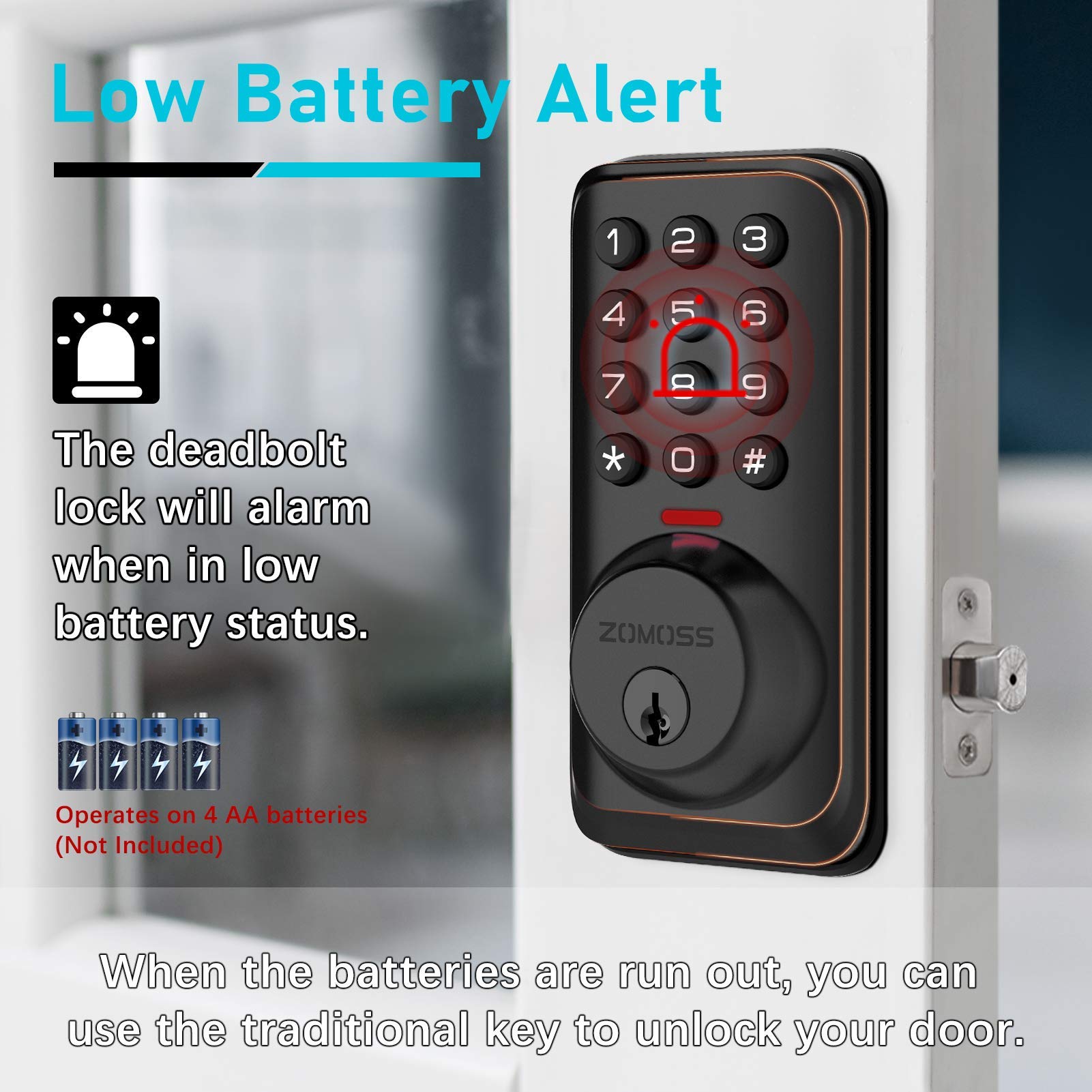 Buy Keyless Entry Door Lock, Zomoss Electronic Deadbolt Lock, Door