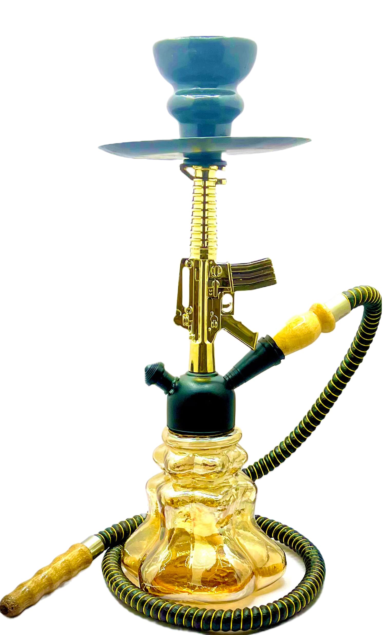 MAHISON LIFESTYLE GUN-SHAPE GOLD 14INCH Sheesha