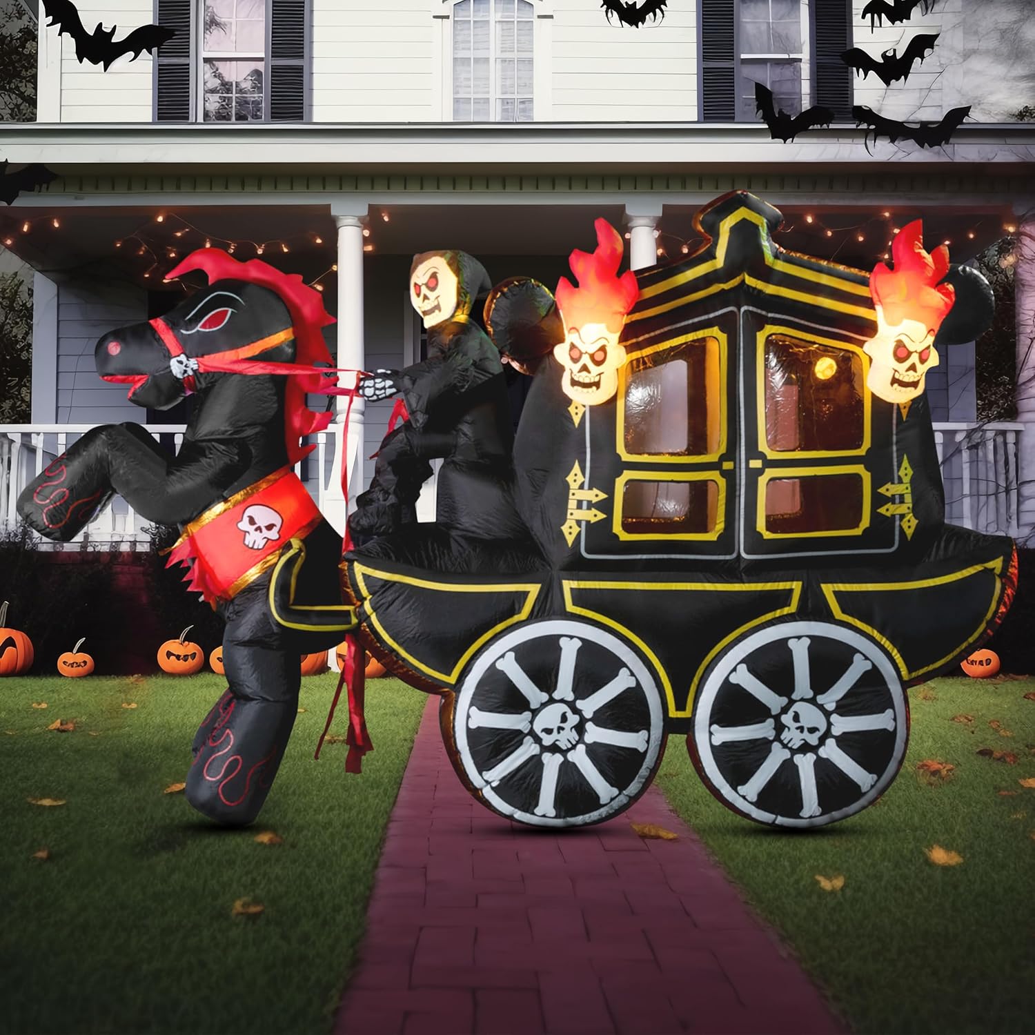 Opblaasbare Heks Decoratie Halloween 244 Cm Met Verlichting Original 1