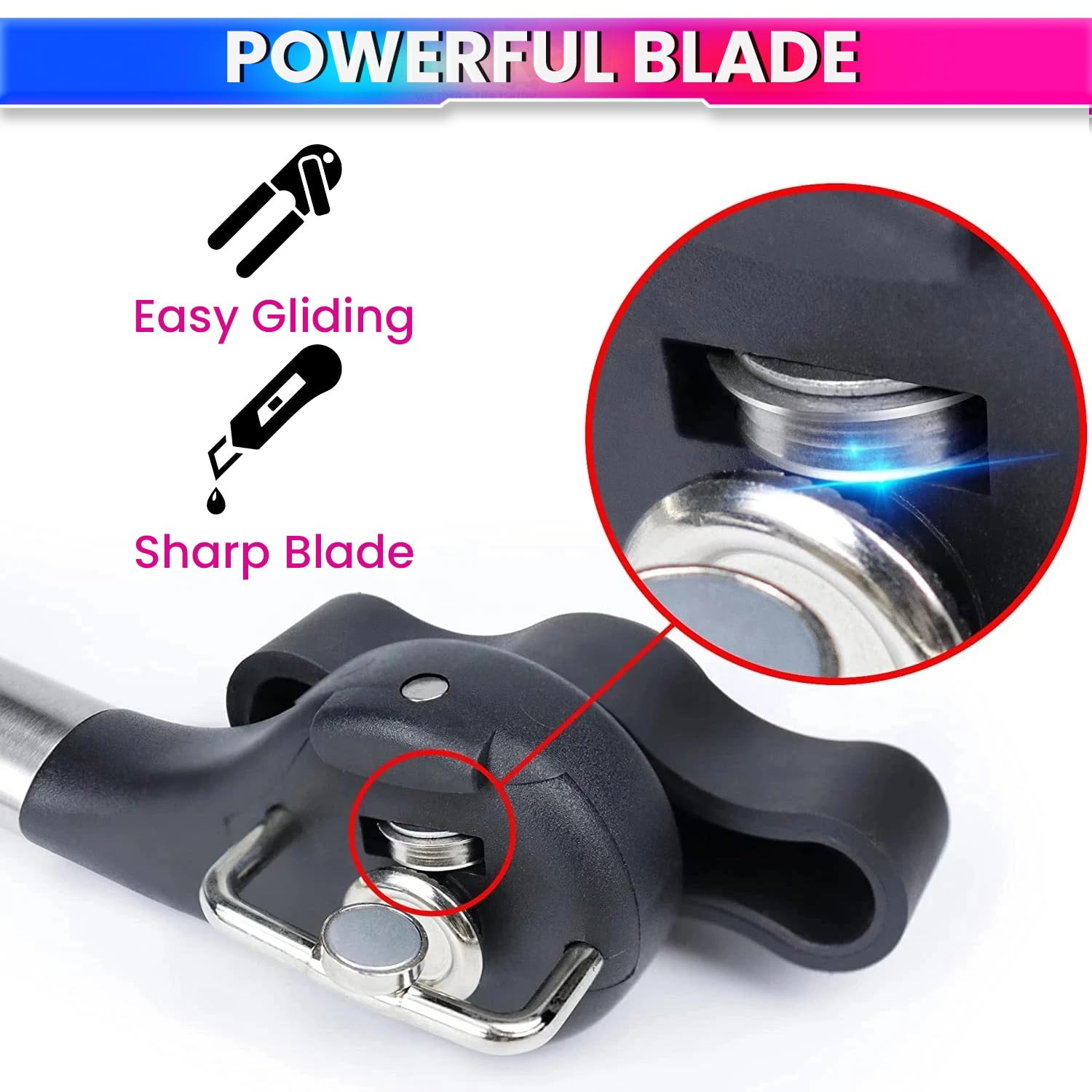 amiciCare Can Opener, Manual Tin Opener with Anti-Slip Grip Handle and Stainless Steel Sharp Blade 1