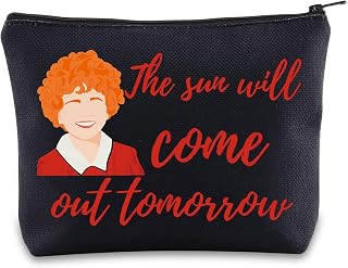 BWWKTOP Annie Musical Cosmetic Makeup Bag Annie Fans Gift The Sun Will Come Out Tomorrow Musical Makeup Zipper Pouch Bag Musical Merchandise (sun will come BL)