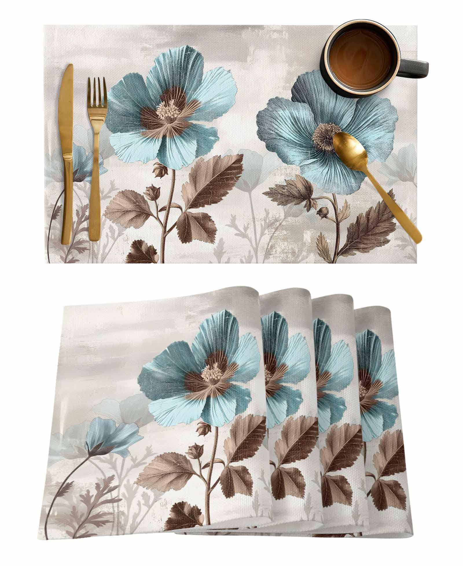 Amazon.com: Placemats Set of 12 Vintage Victorian Floral Place Mat