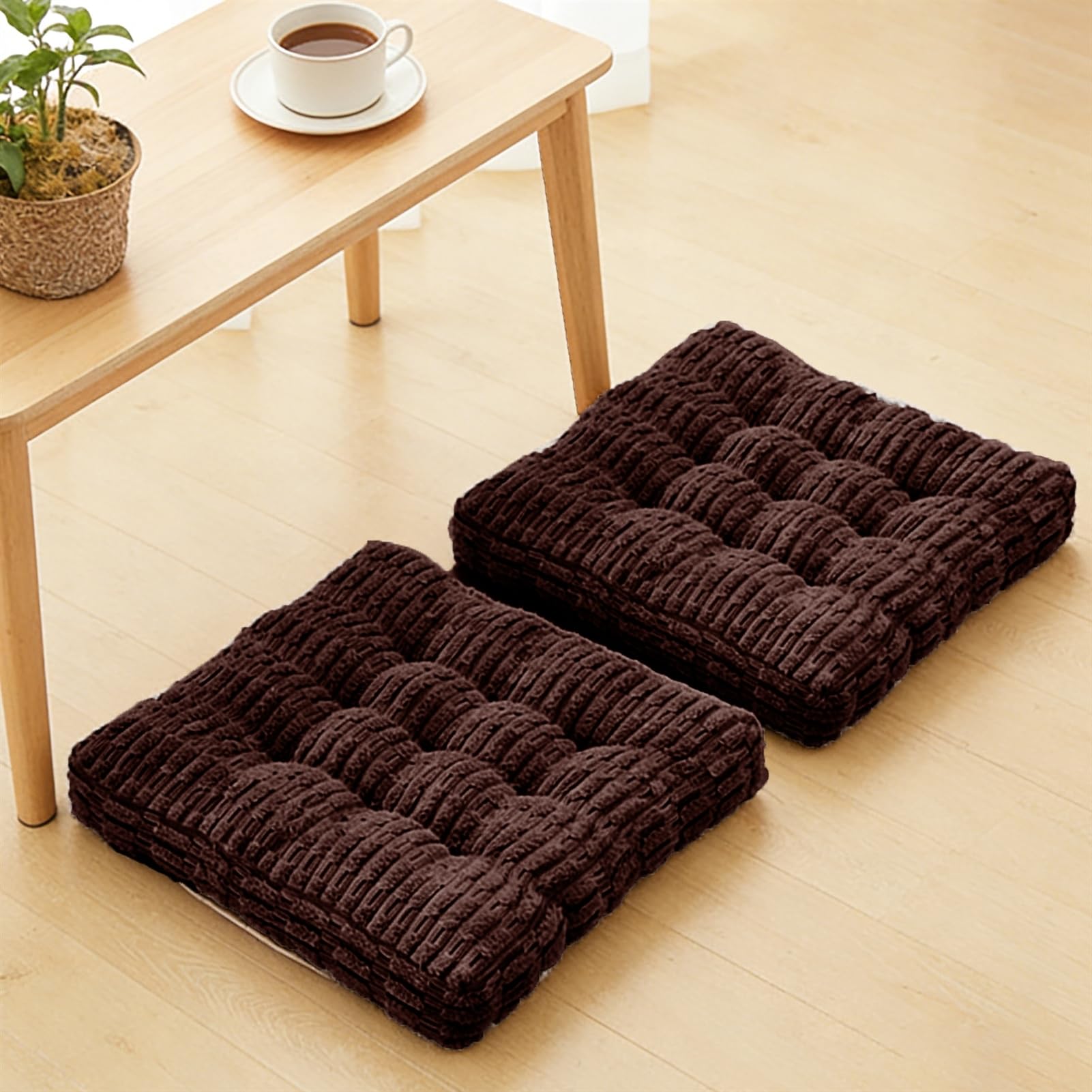 Coussin de sol méditation pour salon et espace relaxation en lot de 2