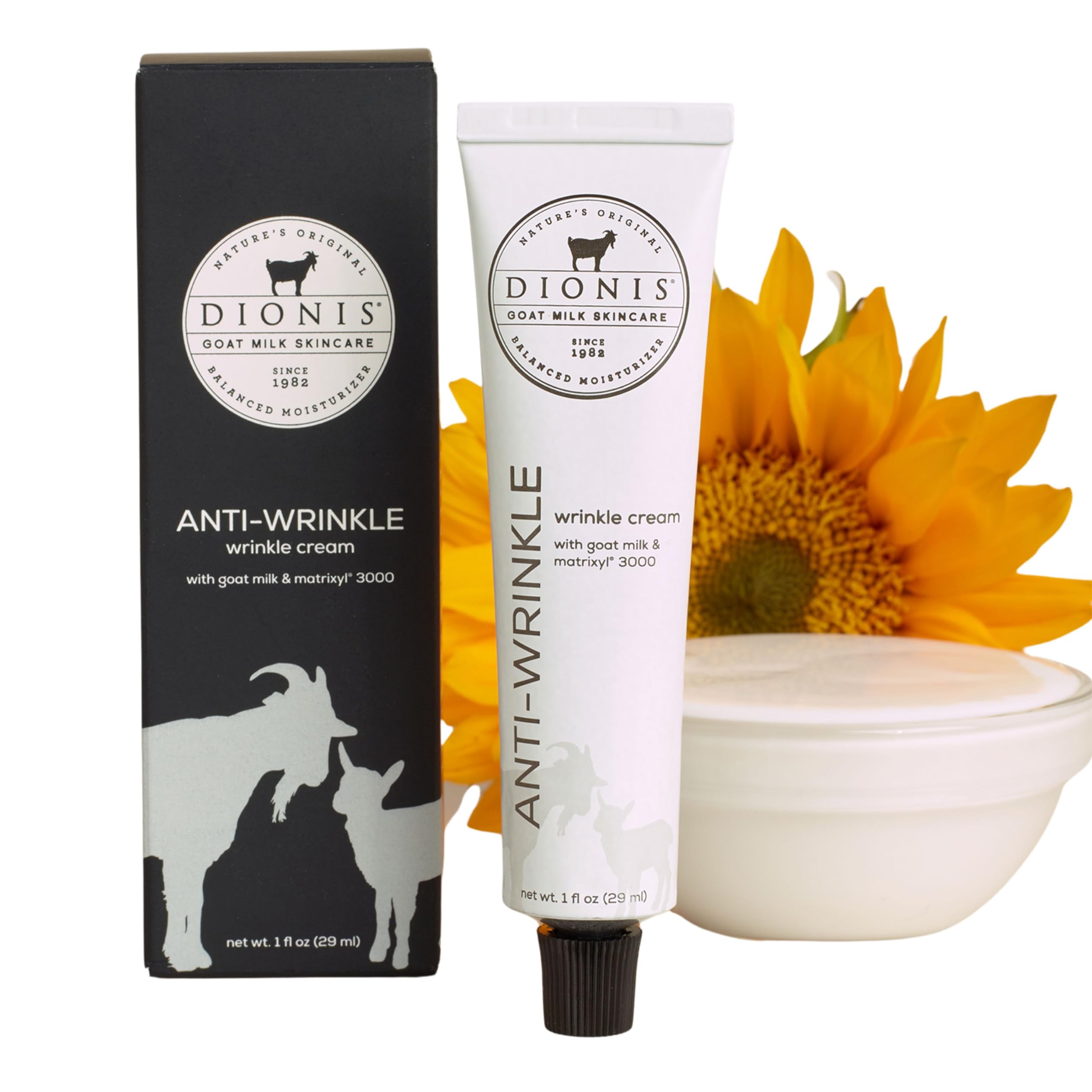 Dionis Goat Milk Skincare 1 fl oz Anti-Wrinkle Cream With Matrixyl 3000 - Reduce Fine Lines and Wrinkles, Anti-Aging Cream For Younger Smoother Skin, Day and Night Cream