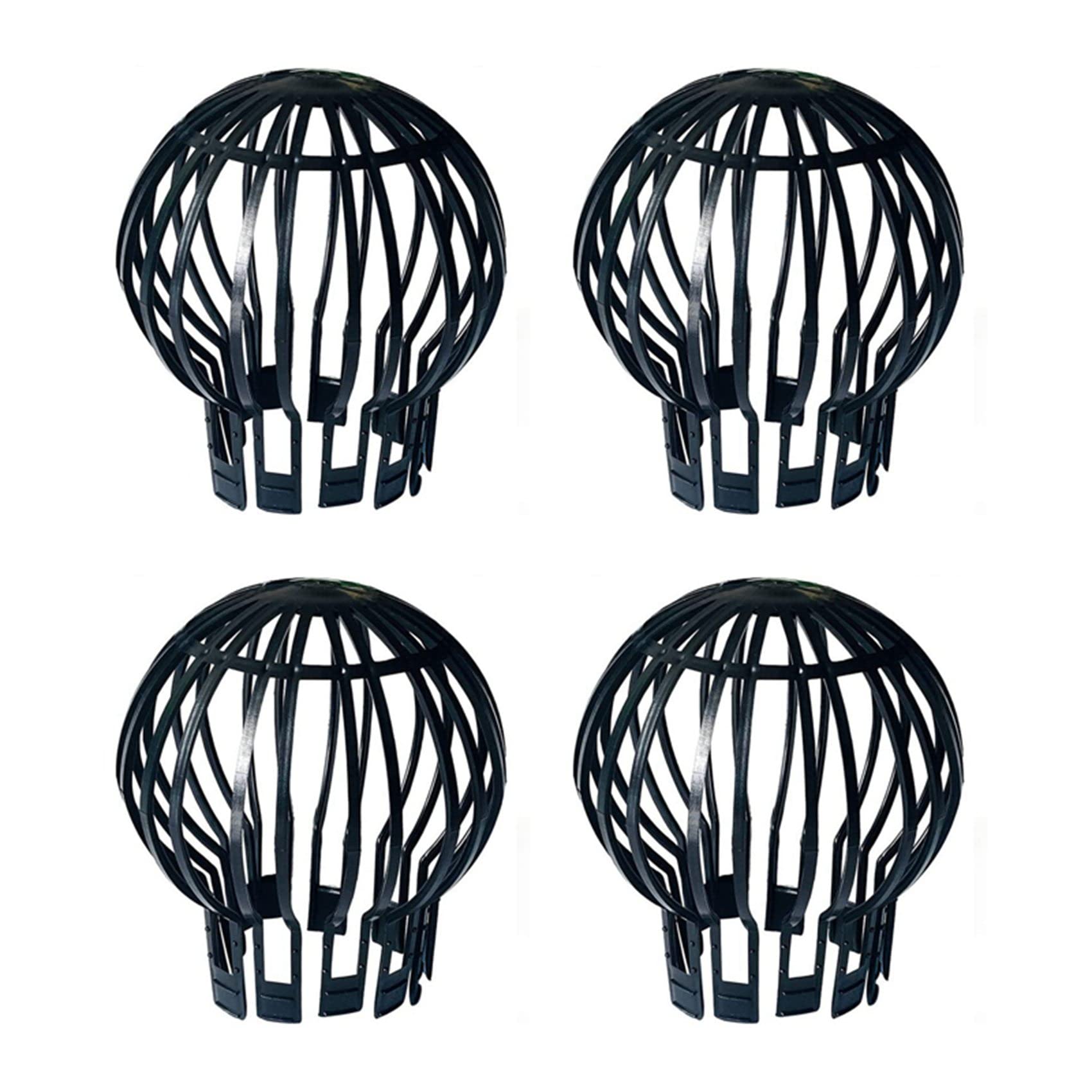 Jnchdghwa Black Downpipe Filter Plastic Roof Gutter Balloon Guard Filters For Most Household Downpipes Garden Protective Cover 4Pcs