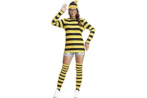Women's Black and Yellow Striped Shirt Perfect for Halloween