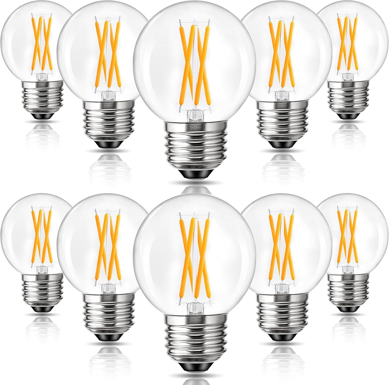 6W G16.5 LED Light Bulb 60 Watt Equivalent, Small Globe Dimmable E26 Edison Bulbs, 2700K Soft Warm Light Bulbs for Pendant Chandeliers, Ceiling Fans, Vanity, 10 Pack