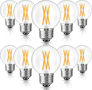 4W G16.5 LED Bulb 40 Watt Equivalent, Dimmable E26 Bulbs, 10Pack | Soft Warm 2700K LED Light Bulbs, 120V Small Globe Edison Bulbs for Pendant Chandeliers, Ceiling Fans, Vanity