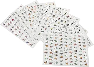 minkissy 8 Folhas De Adesivos De Arte Para Unhas De Grafite Adesivos De Grafite Adesivos Para Unhas 3D Adesivos Para Unhas Decalque Para Unhas Adesivos Para Unhas Adesivos Florais Adesivo