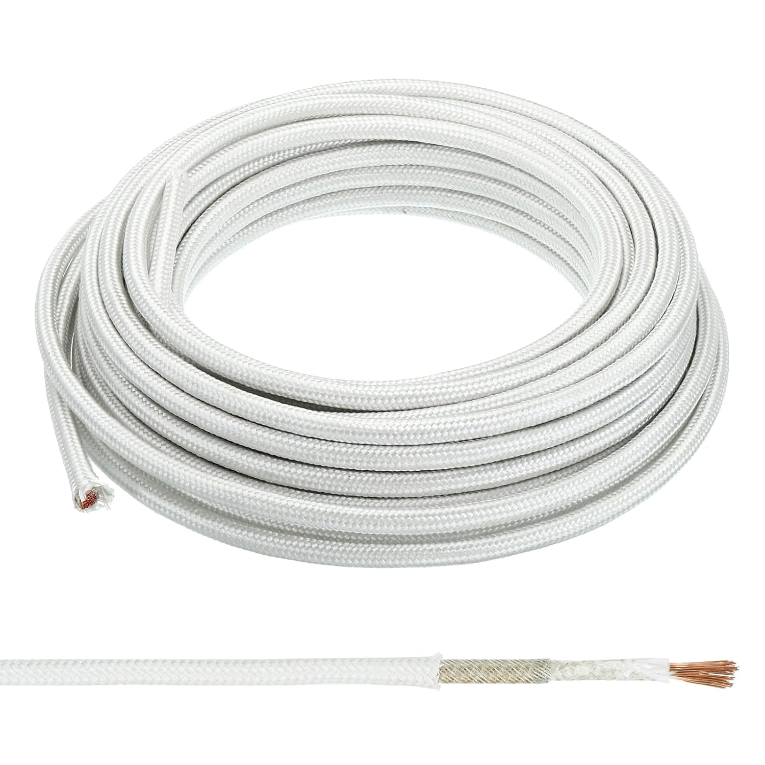 PATIKIL Cable de alta temperatura de 39.4 pies, 7 AWG, -76.0-662.0 F, fibra de vidrio de mica, alambre electrónico, aislado, resistente al calor,