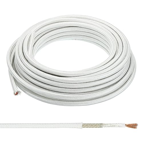 PATIKIL Cable de alta temperatura de 39.4 pies, 7 AWG, -76.0-662.0 F, fibra de vidrio de mica, alambre electrónico, aislado, resistente al calor,
