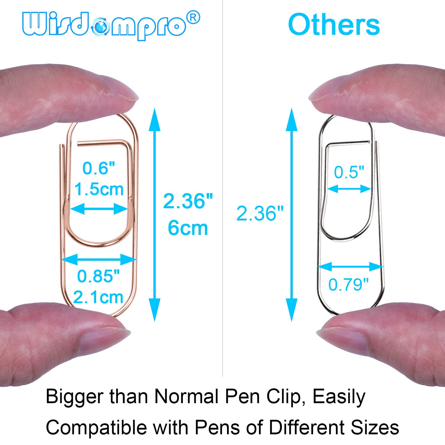 Wisdompro Pen Clip, 12 Pack Stainess Steel Pen Clip Holder for Notebook Books, Journal, Clipboard, Paper - Image 3