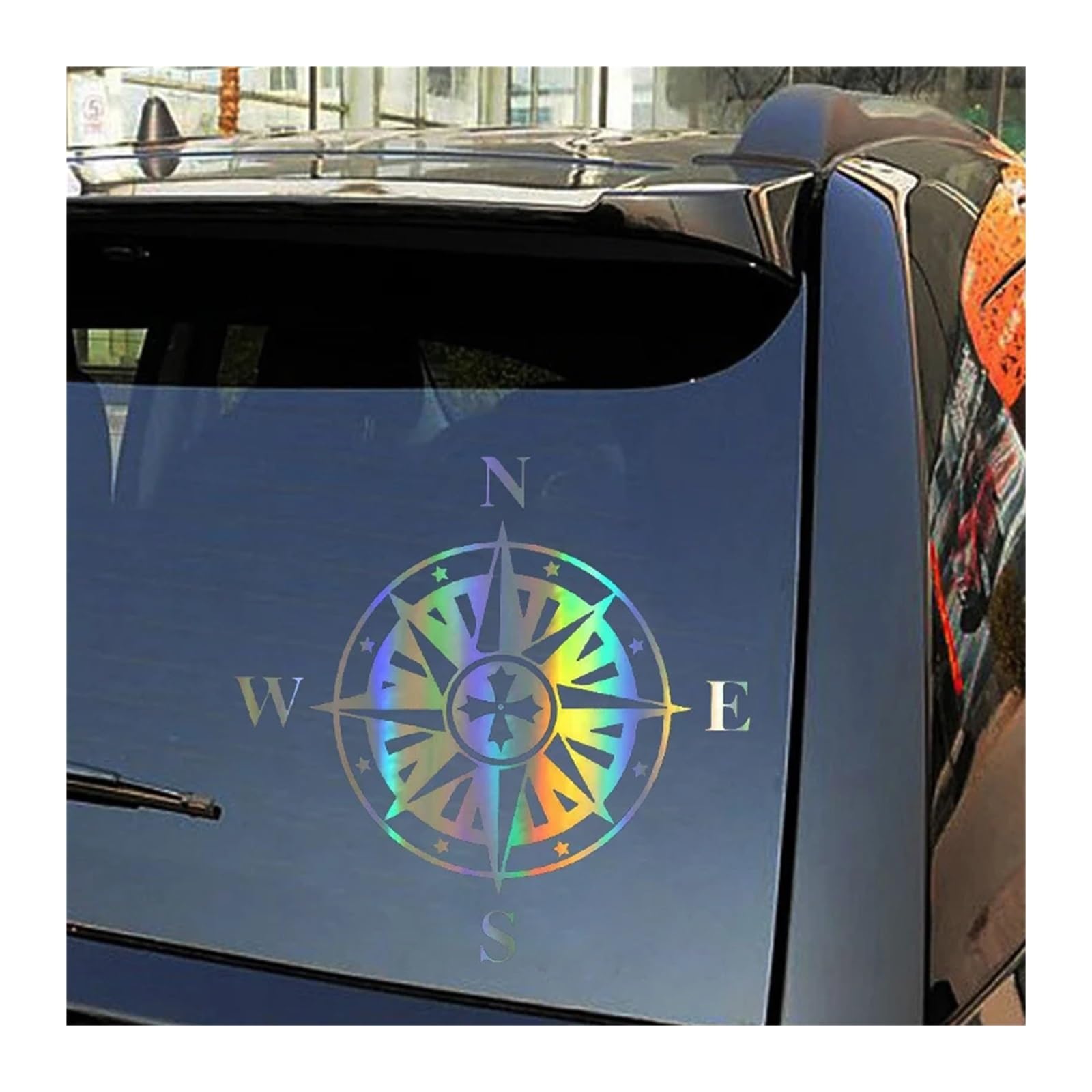 Stickers raam Bergen en kompas voor auto