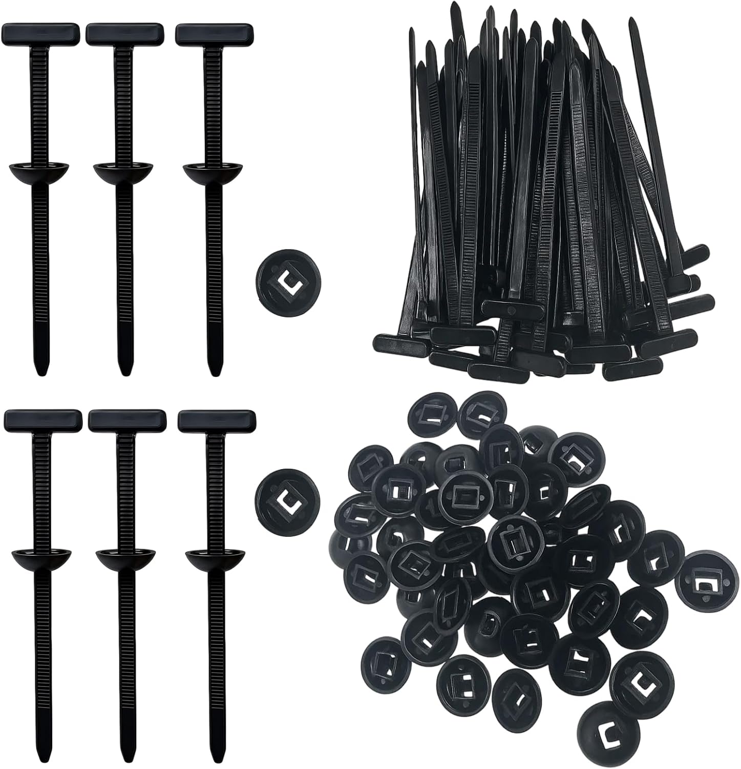150PCS Nylon Universal Cable Tie Buckle, Auto Zip Tie Buckles, Snap-Fit Nylon Fastening Clip for Car Repairs, Home Office Organization, Electrical and Plumbing