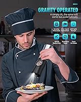 Vista 3 de Gravity - Juego de molinillo eléctrico de sal y pimienta, amoladora automática recargable por USB, gran capacidad, finura ajustable, operación