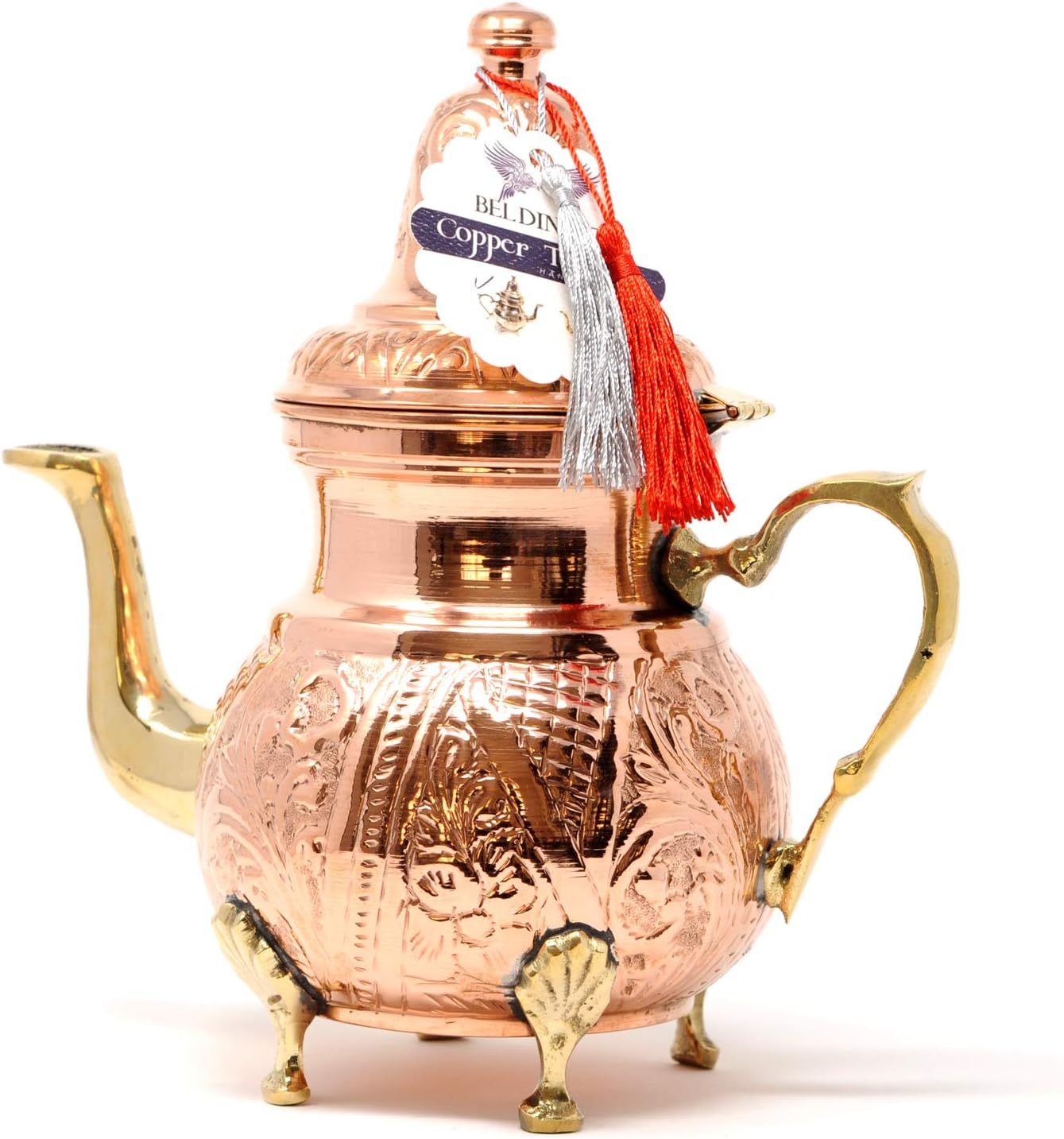 Handmade Teapot Moroccan Tunisian Serving Teapot Hand Hammered, Hand Engraved and Carved Serving Tunisian Teapot