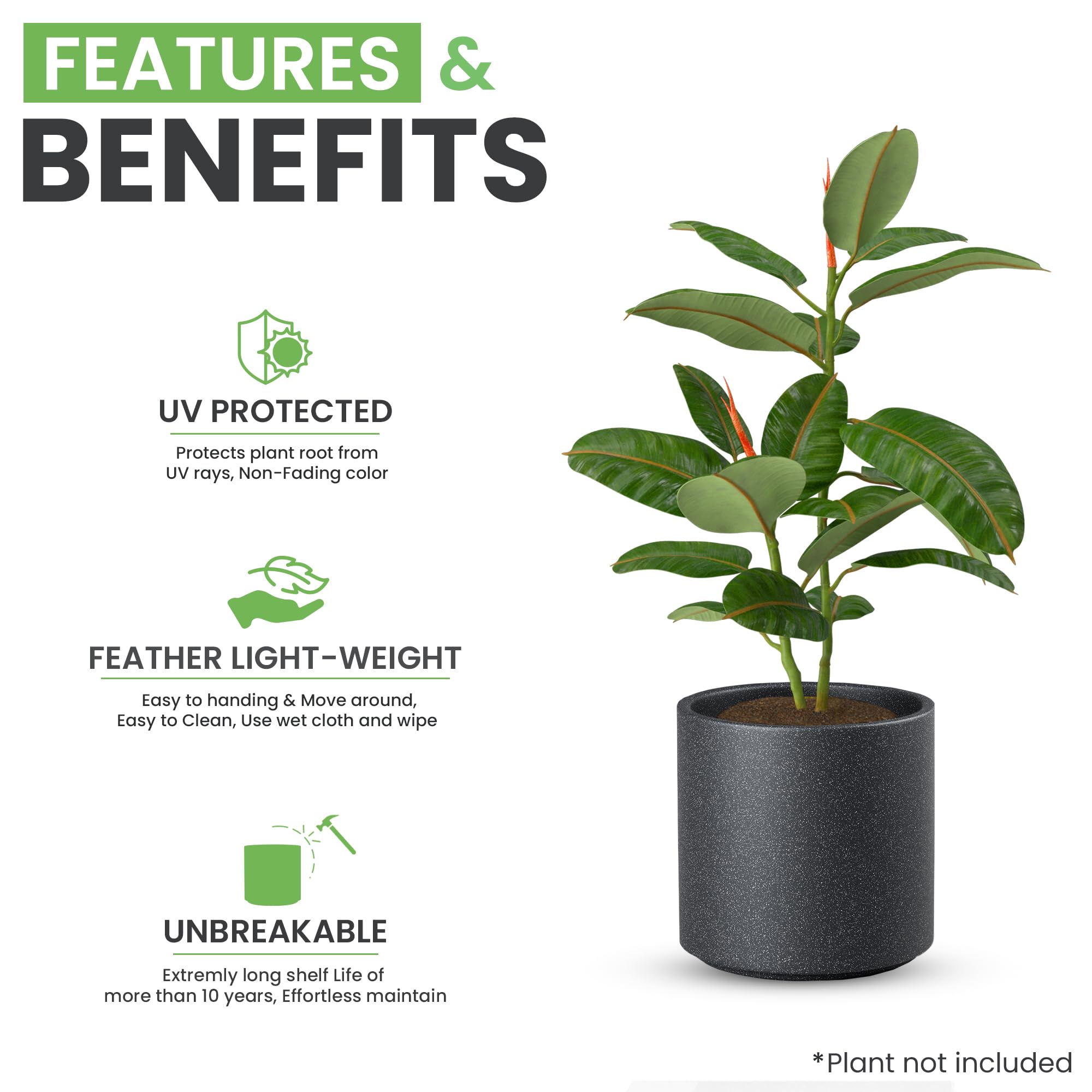 YUCCABE Fox Planter - Durable Outdoor Flower Pots -6