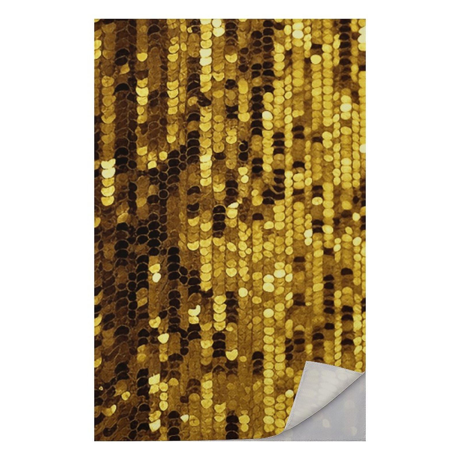 FHESDCW Gold Sequin Sparkle Towel Quick Dry Ice Towels for Hot Weather Breathable Camping Towels Sweat Super Absorbent Bathroom Towel for Gym Yoga Pilates Exercise