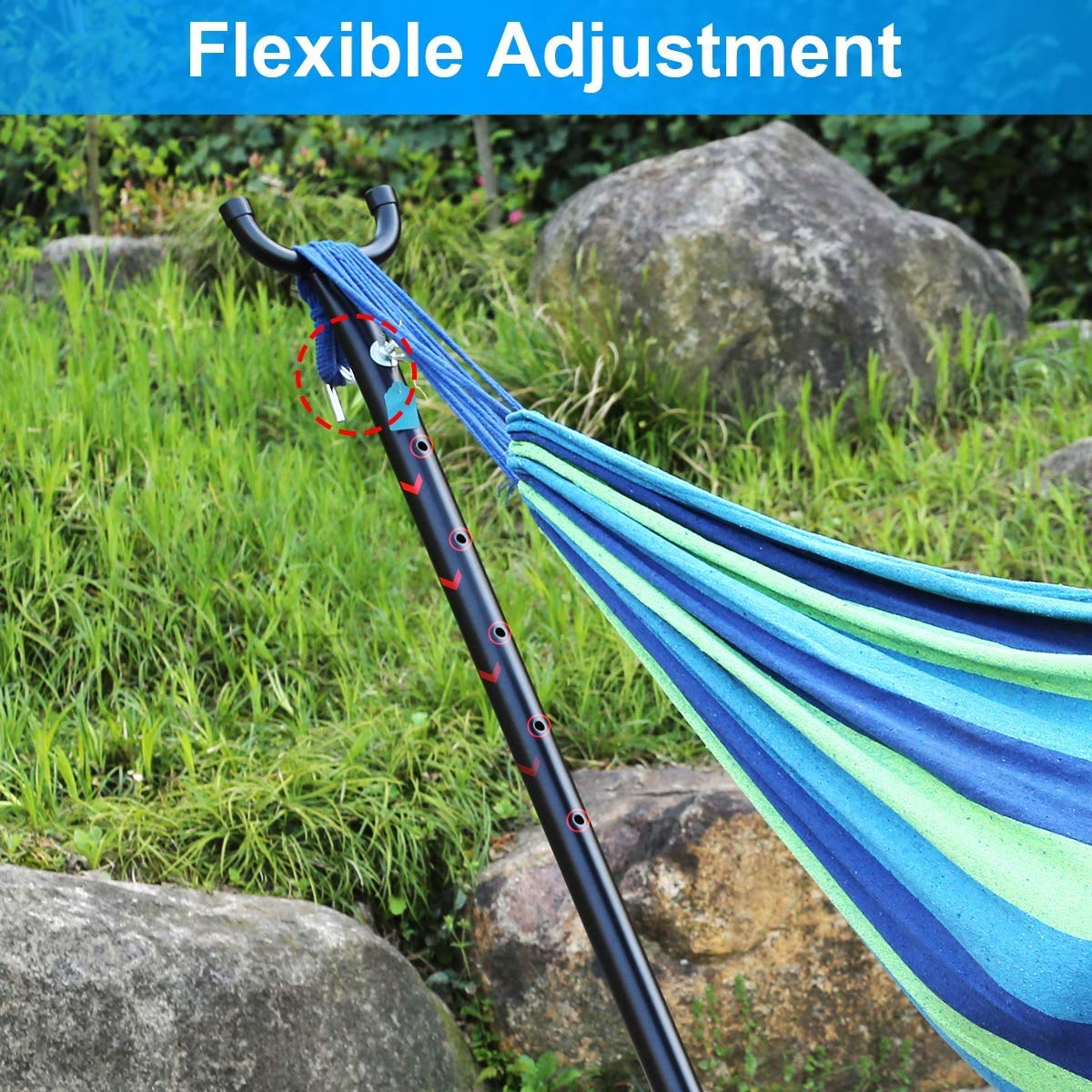 SUPER DEAL 9FT Hammock Stand With 2 Person Hammock - 620 Lb Capacity, Portable, Carrying Case Included
