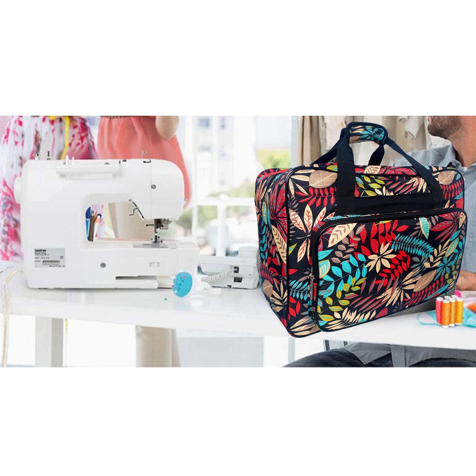 Harilla Sewing Machine Storage Tote Bag Sewing Machine Carrying Case Storage Cover Carrying Bag with Extra Pockets and Handles - Image 3