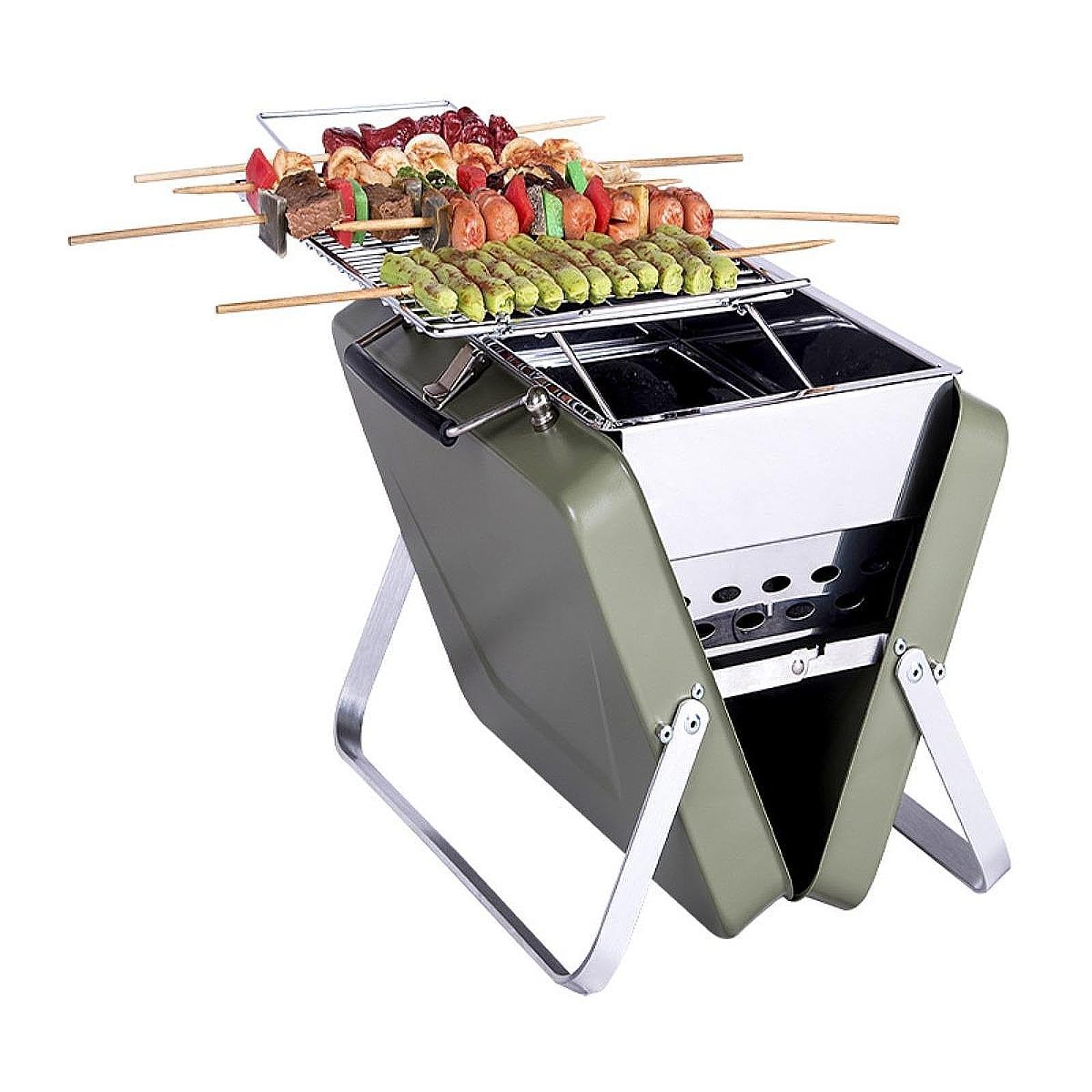 Grill składany, wszechstronny, kompaktowy, oszczędny, mały grill stołowy grill kempingowy na imprezę, do ogrodu, na podróż, piknik
