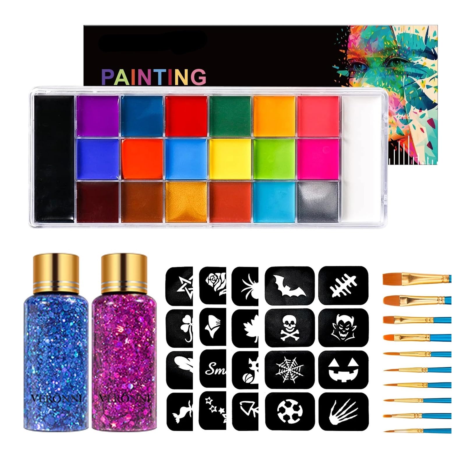 paleta de pintura corporal Paleta de pintura facial y corporal(A)