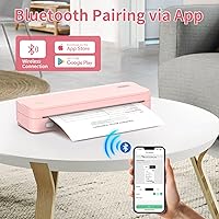 Vista 2 de JADENS Impresoras portátiles inalámbricas para viajes, 300DPI compatibles con papel térmico de 8.5"×11", impresora sin tinta para laptop, compatible