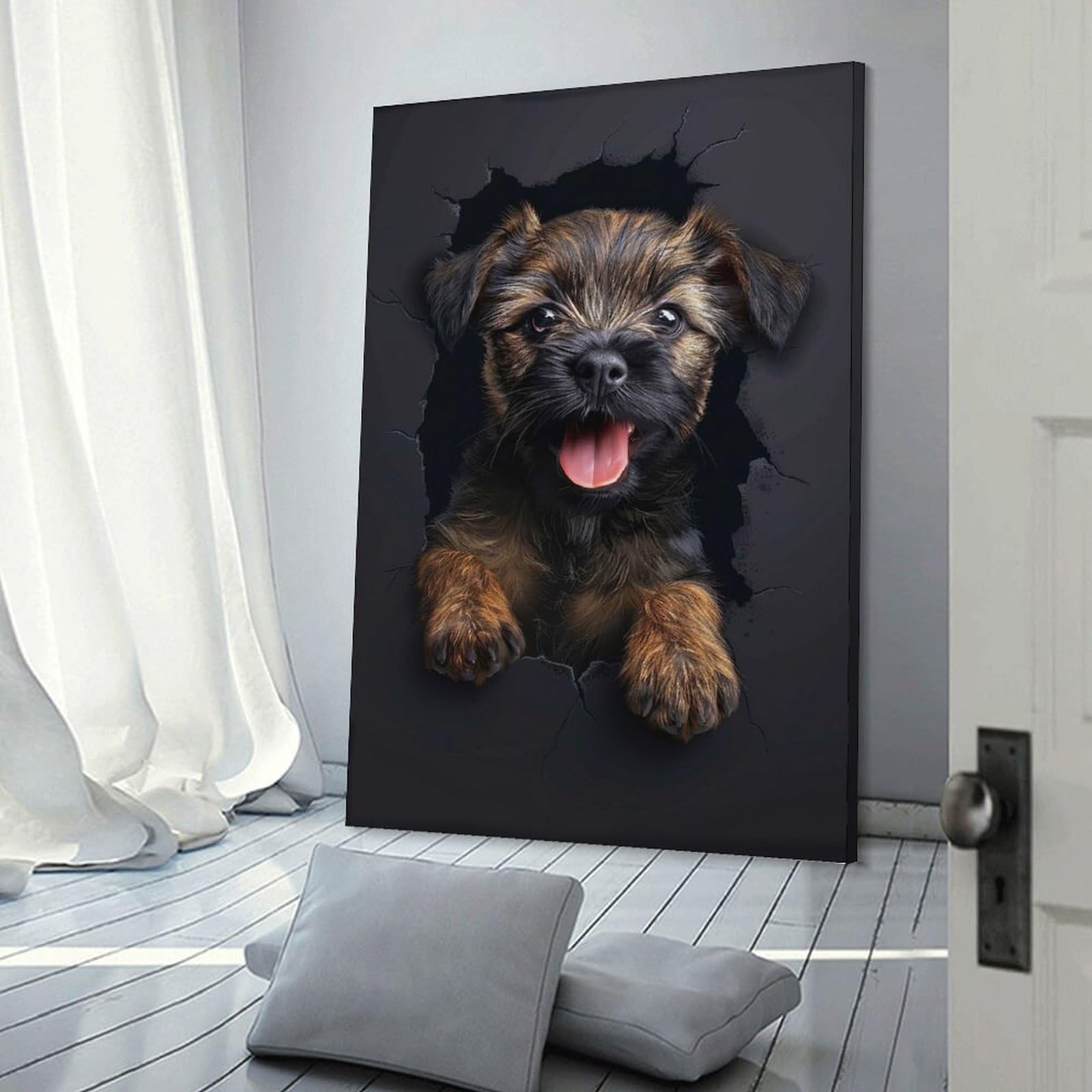 Junmoney Border Terrier(2) Home Decor Wall Art, 20x30inch(50x75cm), for Living Room, Bedroom Or Home Office, Home Decor Gift with Stylish Appeal