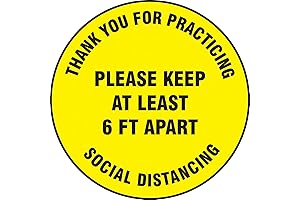 Accuform Social Distancing Floor Sign - Helps Maintain a Safe 6 Feet Distance