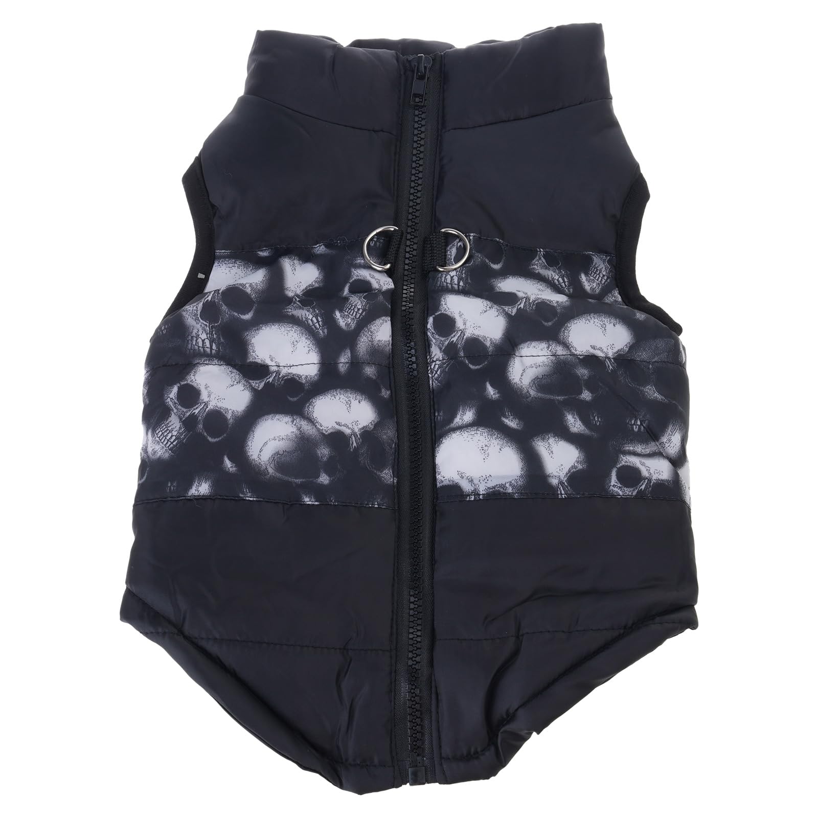 Pet Dog Coat Dog Clothes with Harness, Black skull L