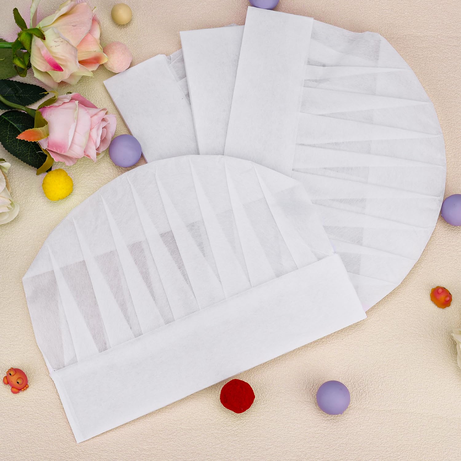 BOXOB 30pcs Chef Hats for Kids White Kids Bakers Hats Disposable Chef Caps Breathable Cooking Hat Costume Outfits for Children Baking Cooking Pizza Party - Image 3