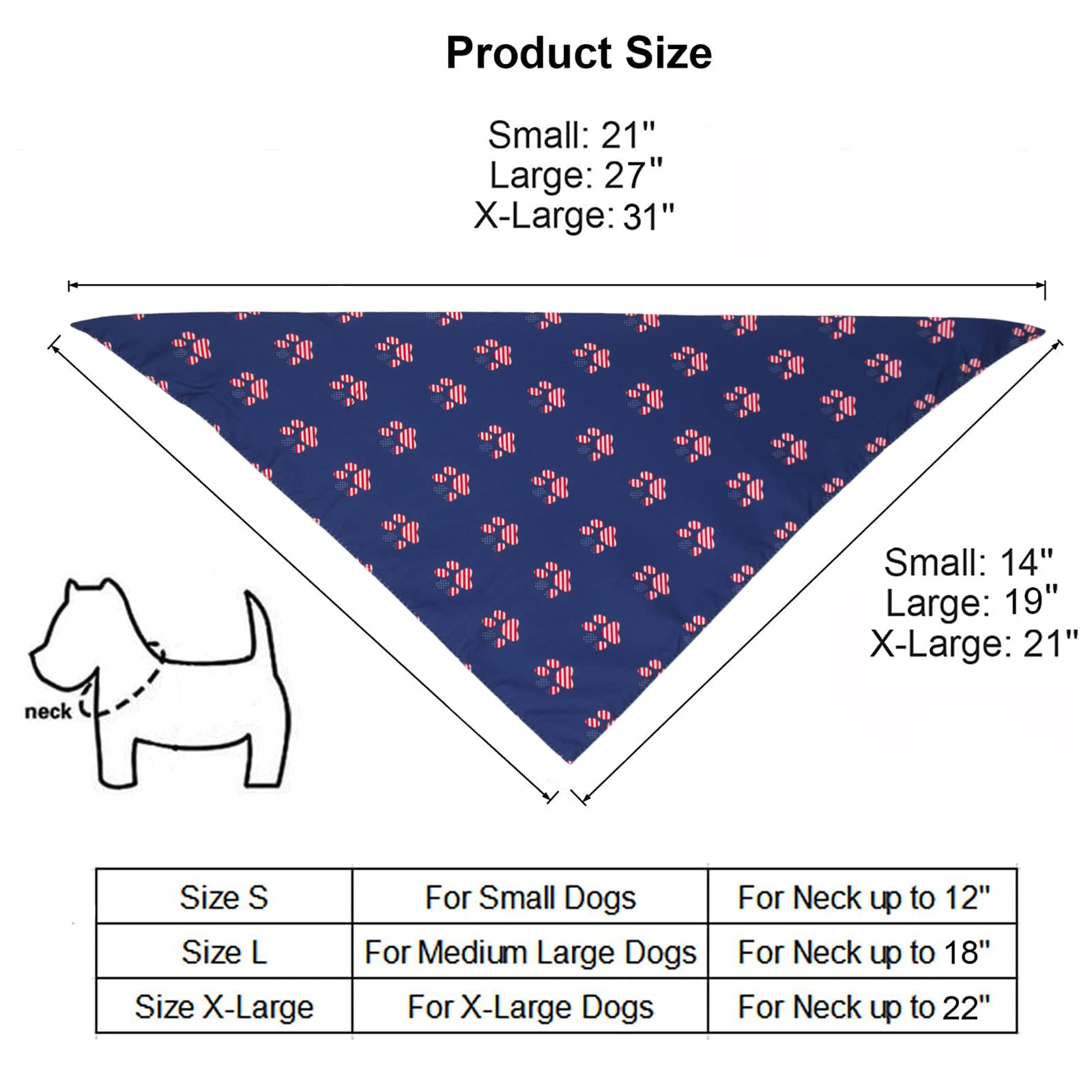 PTDECOR Bandana pour chien avec drapeau américain du 4 juillet - Réversible - Pour petits chiens (Style 1, S)