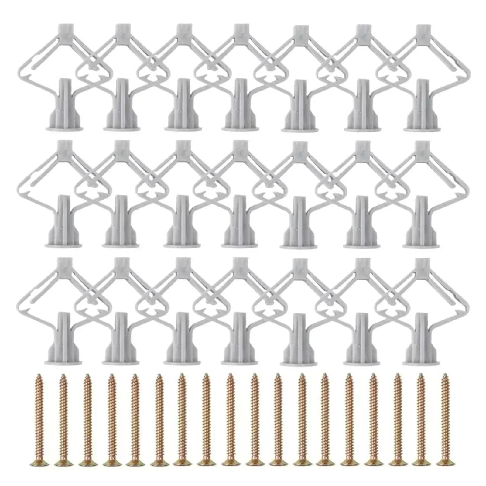 Dübel 10mm Gipskartondübel mit Befestigungsschrauben, selbstbohrende Expansionsschraubenrohre, Trockenbau-Ankerbolzen, Befestigungssätze(Color 2,200PCS (100 Sets))
