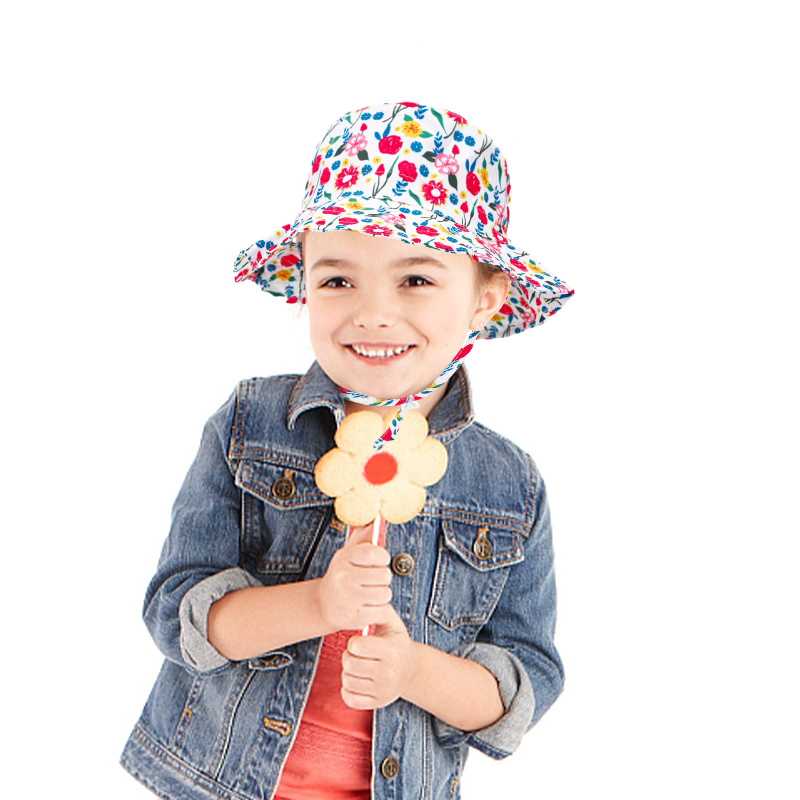 GLAITC Sombrero de Sol para Niños, Gorra de Verano Ajustable con Protección UV, Sombrero de Playa Gorra de Visera de Verano de ala Ancha para Niños Pequeños y Niños de 3 a 8 años (Rosa)