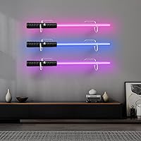 Vista 2 de WANLIAN Soporte para sable de luz, 3 estantes acrílicos transparentes (6 soportes) para pantalla de sable de luz FX, montaje en pared