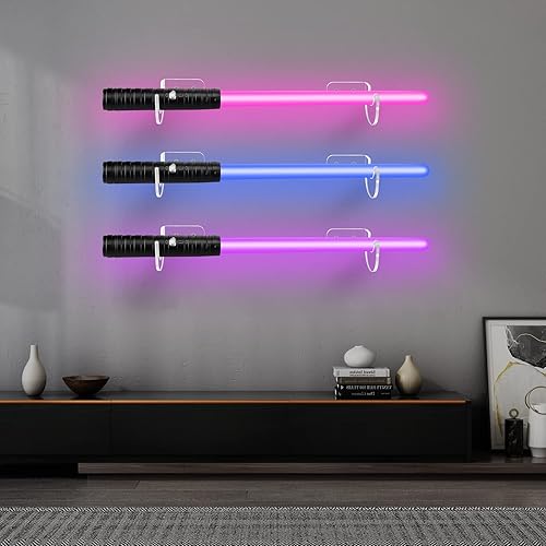 Vista 3 de WANLIAN Soporte de pared para sable de luz, soporte para sable de luz, espadas de exhibición de sable de luz, sable de luz, espada, soporte de pared