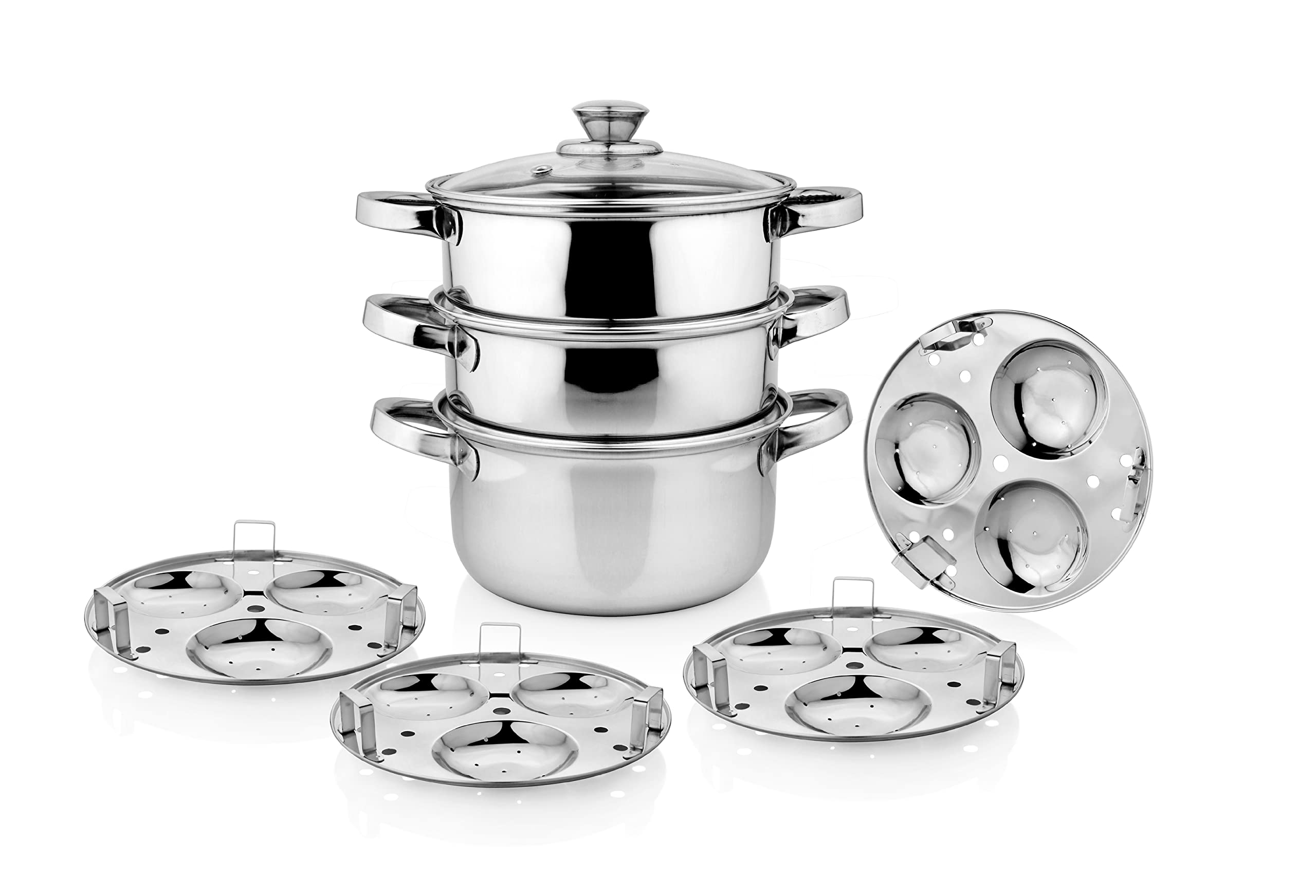 URBAN SPOON Stainless Steel 3 Tier Steamer, Multi Cooking Steamer, Pasta Steamer, Vegetable Steamer, Momo Steamer, Rice Steamer, Idli Maker, Idli Cooker 6.7 Ltr- Dia- 20 Cm, 6700 ML (B09PZDR736) Amazon Price History, Amazon Price Tracker