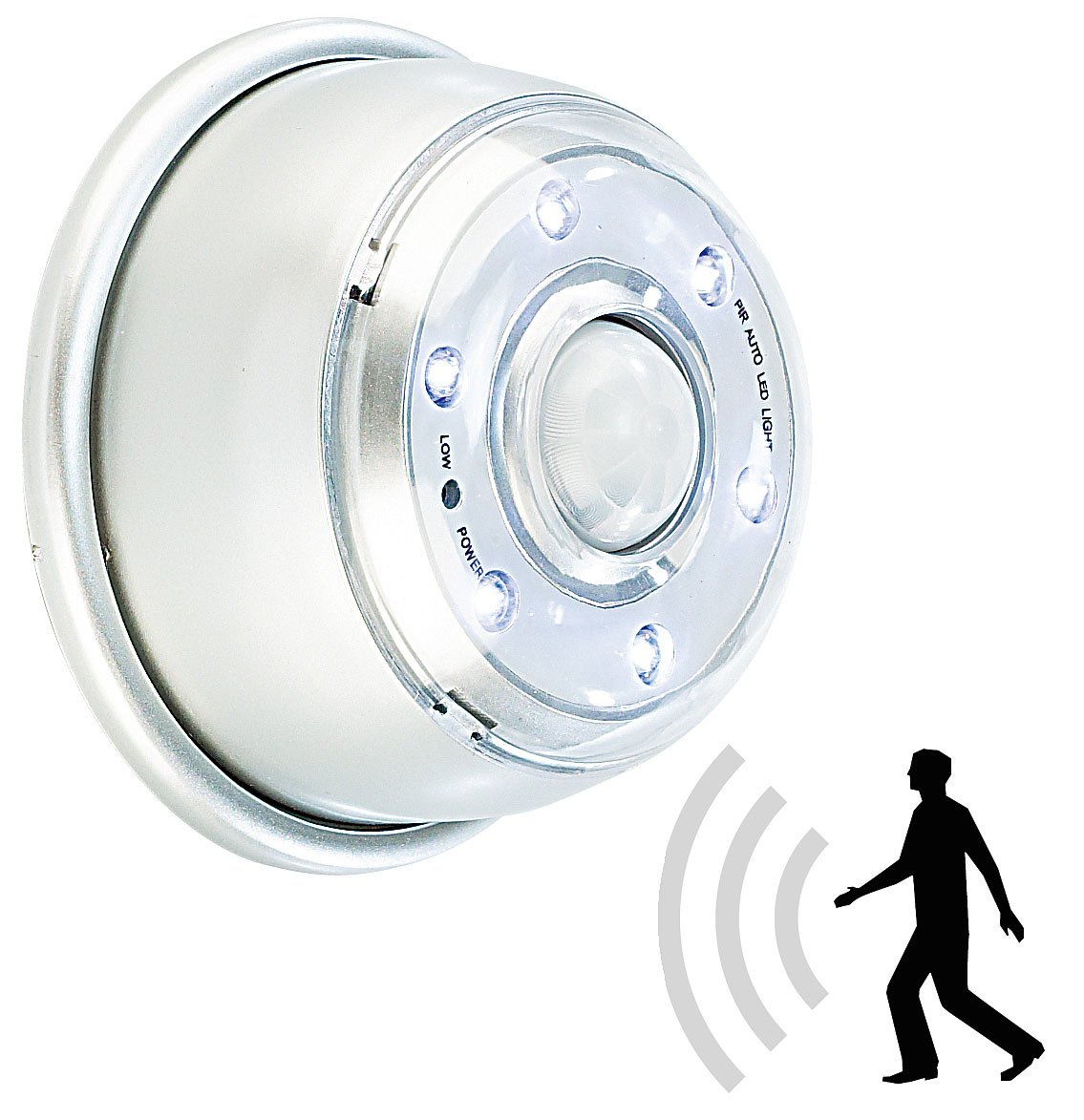 Lunartec luce notturna a batteria da parete: Luce notturna LED a batteria, sensore di movimento e di luce, reso (luce notturna a batteria con sensore di movimento