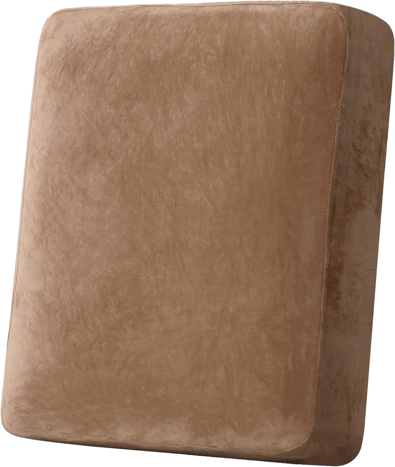 LINGKY Sofa Seat Cushion Cover, Sofa Cushion Slipcovers Stretch Velvet, Universal Non-Slip Couch Cushion Covers Replacement for Individual Furniture Protector (Camel,1 Seater)