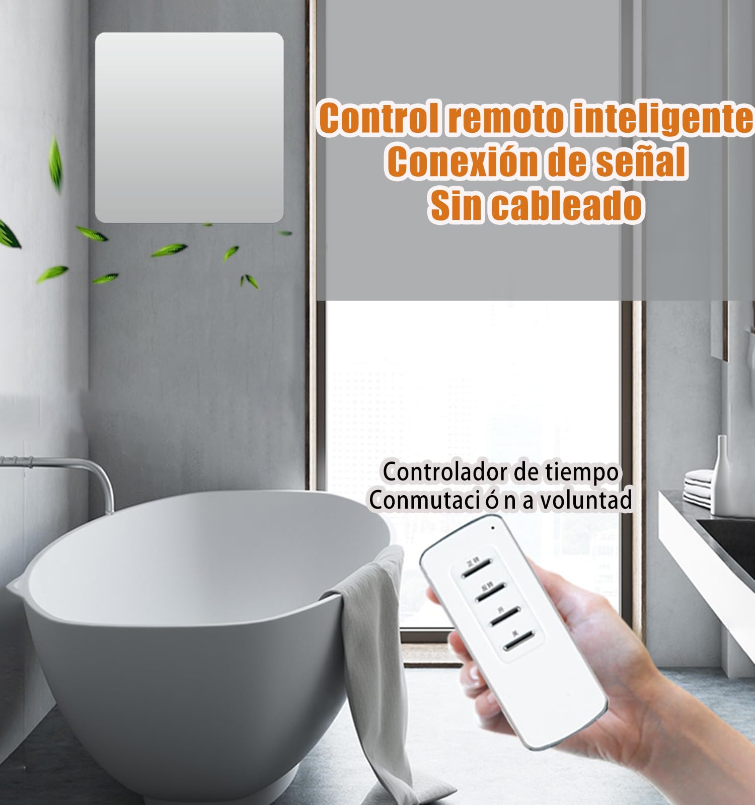 Extractor De Aire，Extractores De Aire De Baño con Válvula Antirretorno Y Mando A Distancia，Ventilador Silencioso De Baño，Ventilador Extractor CocinaWhite,4IN