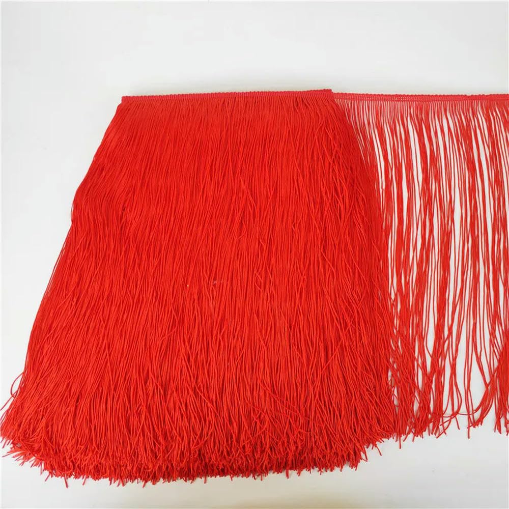 LUAND Frange en Polyester Longue de 10 Yards, 50CM, Garniture de Franges, Bricolage, Robe Latine, Accessoires pour vêtements de scène, Ruban en Dentelle